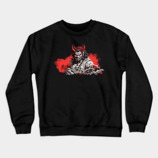 Samurai demon mask Crewneck Sweatshirt